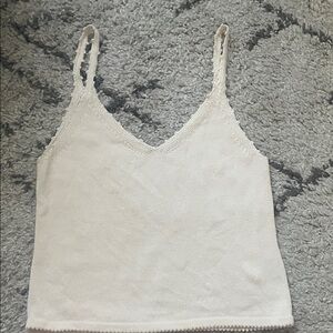 Reformation Cream Linen Blend Tank Top